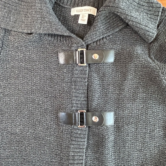 Charcoal, gray knit sweater size large by Ellen Tracy - Picture 3 of 6